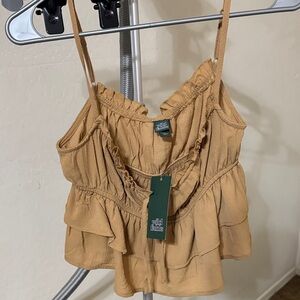 Wild Fable Camel Ruffle Camisole